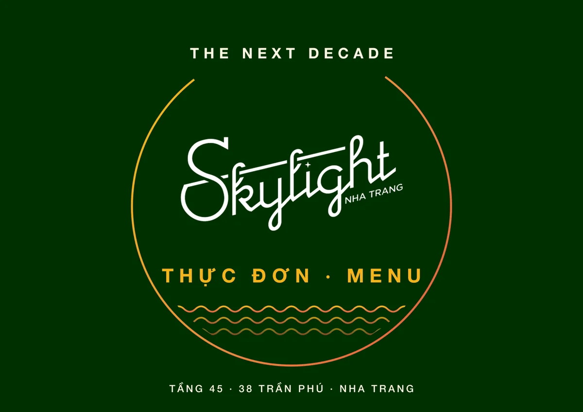 Bìa thực đơn Skylight Nha Trang — The Next Decade